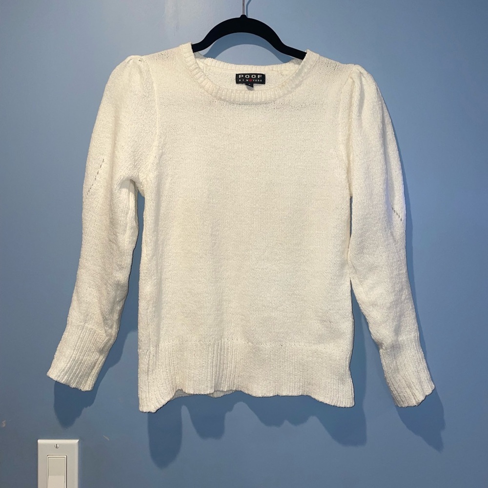 Poof New York White Sweater in Small